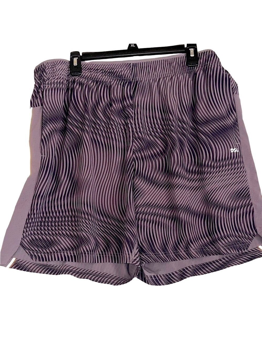 DSG Men's Striped Black and Gray Athletic Shorts, New no tags